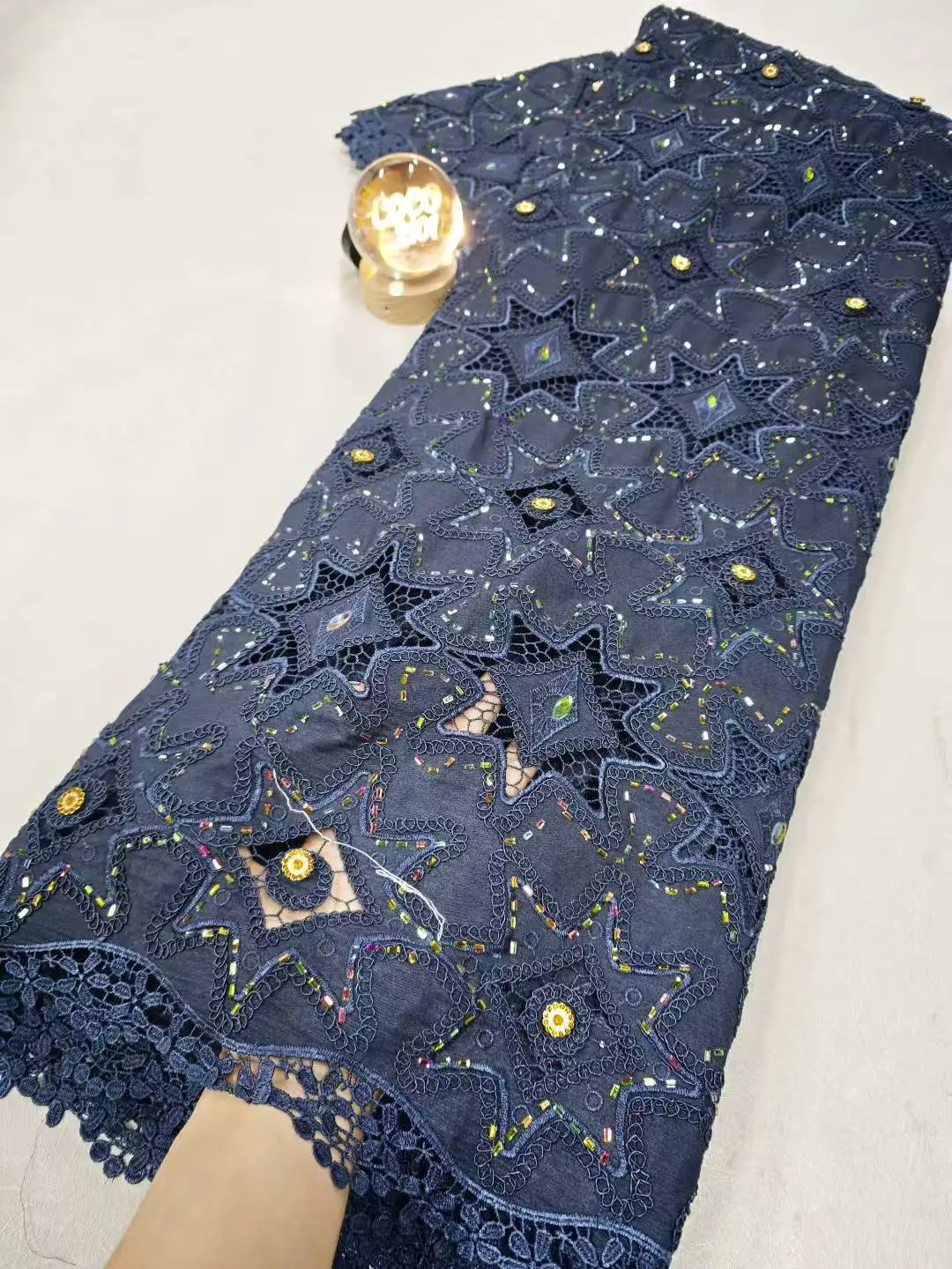 

Высококачественная африканская нигерийская тюлевая кружевная ткань с пайетками для свадебных платьев, шифон, гипюр, хлопок для шитья, 5 ярдов, XL178