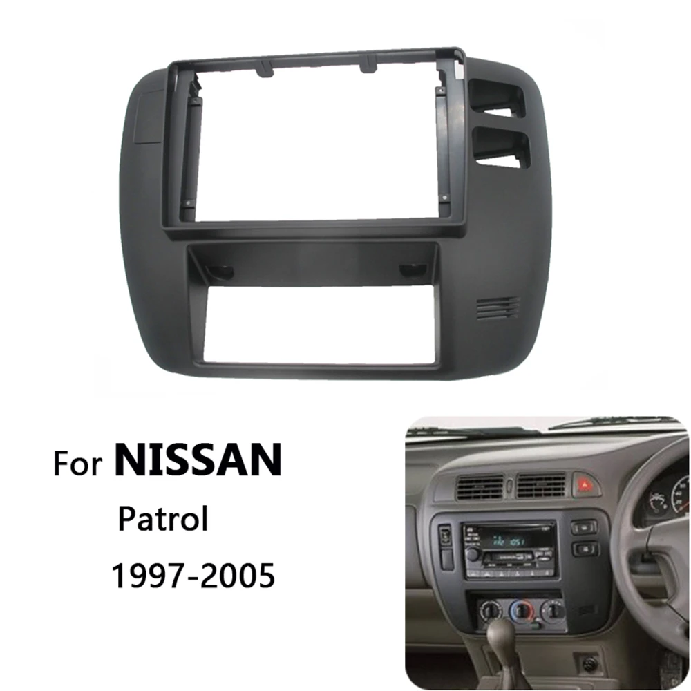 Adaptador de Fascia para marco de coche, Kit de Panel de ajuste de Radio Android para Nissan Patrol V5 Y61 1997-2005, 9 pulgadas