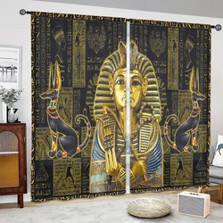 2Pieces Free Shiping Ancient Egyptian art portrait semi-Shading Window Curtain for Living Room Bedroom Home Decor Drapes