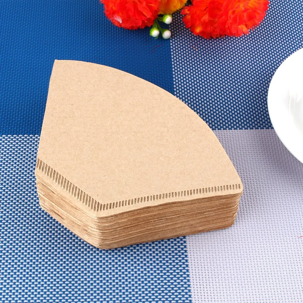 100pcs set Wood Paper Unbleached Coffee Filter 6.5 Inch Wide 4 Inch Tall Coffee Filter Papers Disposable 100 Count