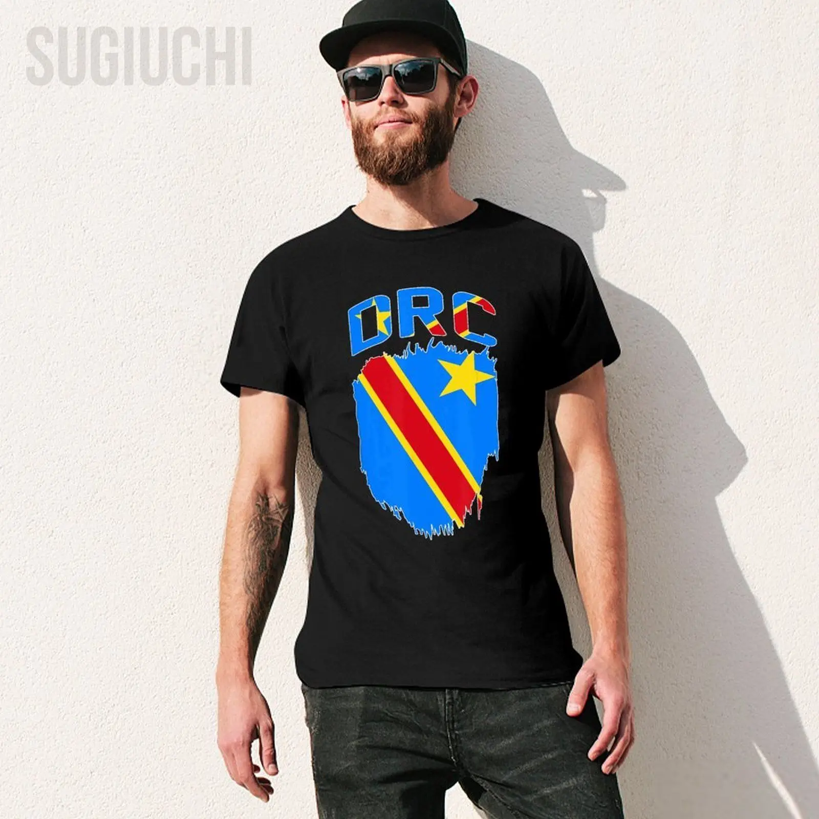 Men Short T-Shirt DRC Congolese Democratic Republic of Congo Tshirt Tees O-neck T Shirts Women Boys 100% Cotton Unisex