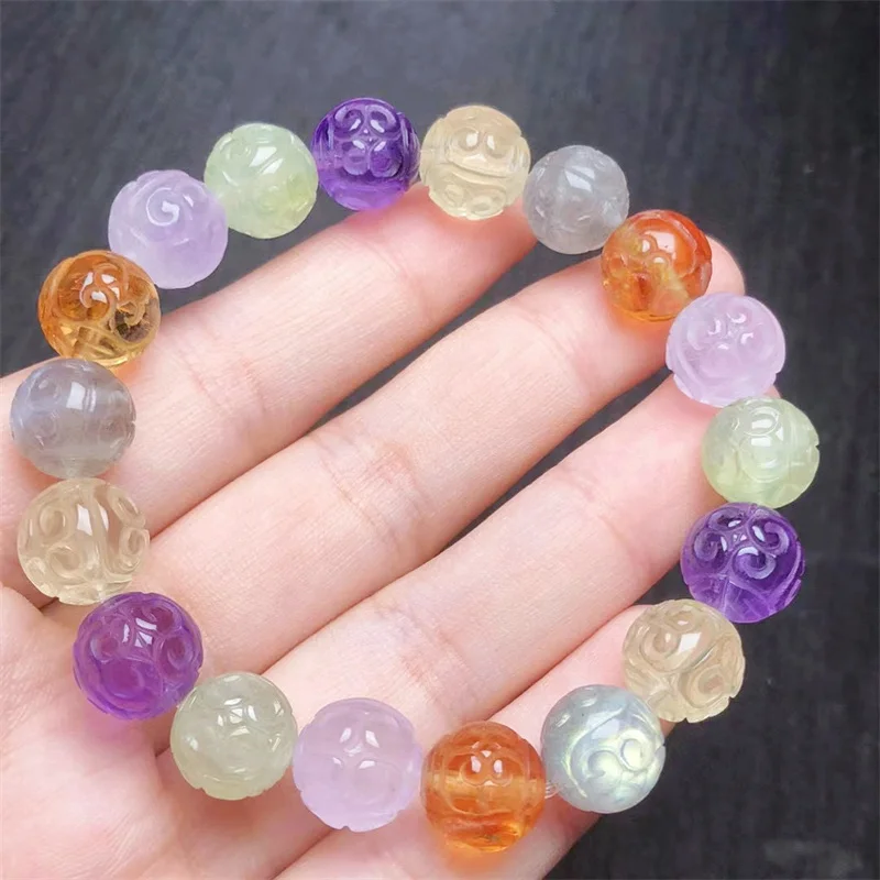 

Natural Mixed Crystal Mosaic Bracelet String Charms Handmade Fortune Energy Bangle Mineral Woman Amulet Jewelry Gift 1PCS 10MM