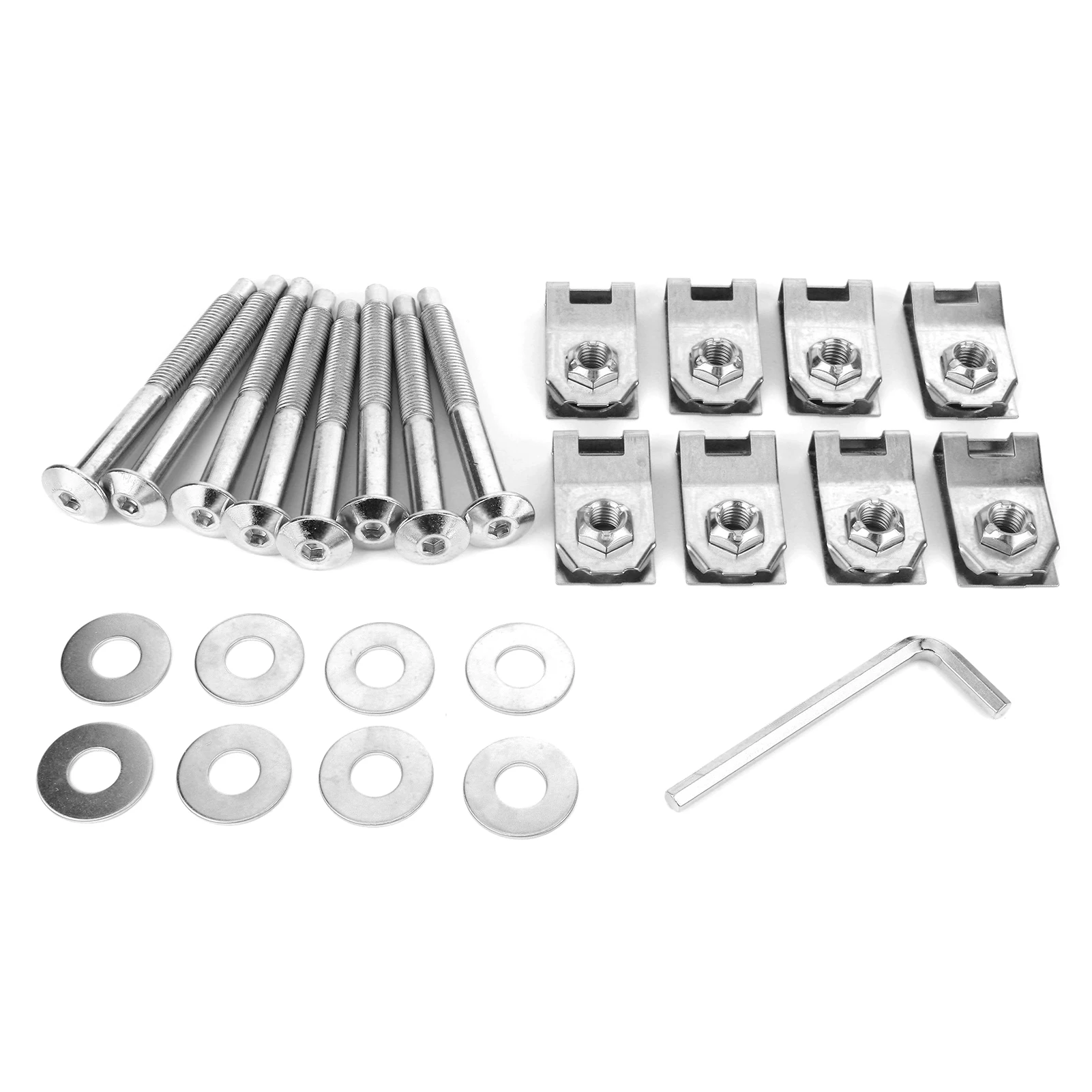 Kit dadi bulloni rondelle hardware per montaggio letto camion 8 pezzi, adatto per Ford F-350/F-450/F-550 1999-2013