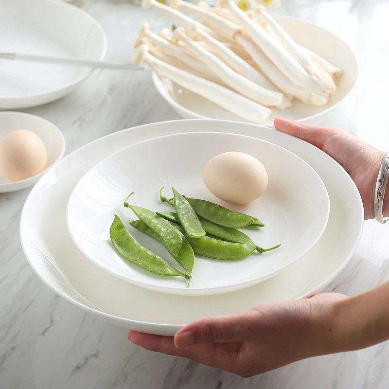 

10-дюймовые кухонные тарелки из костяного фарфора, большая сервировочная тарелка для барбекю, керамическая фарфоровая посуда для приготовления пищи, тарелка