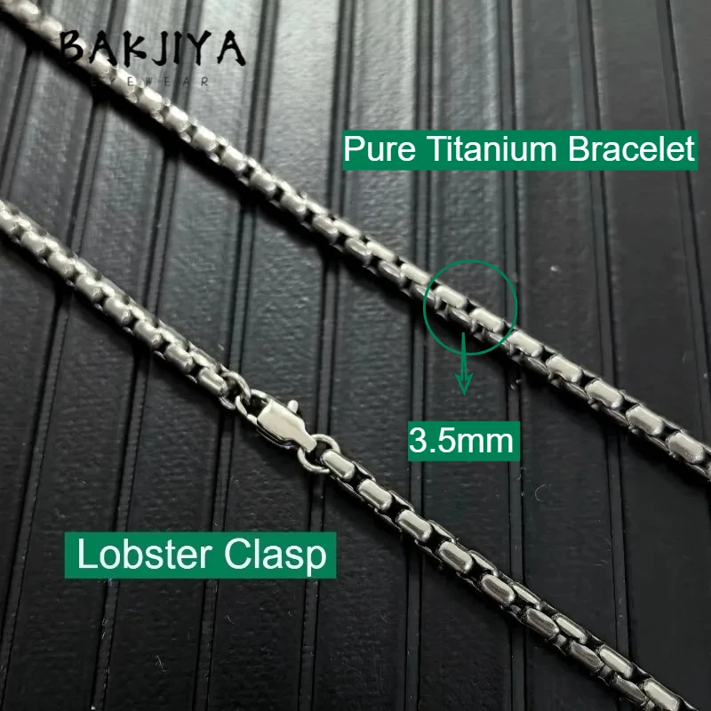

3.5mm Pure Titanium Snake Chain Bracelet for Men, Lightweight Comfortable Skin-Friendly Hypoallergenic Jewelry Bracelet Unisex