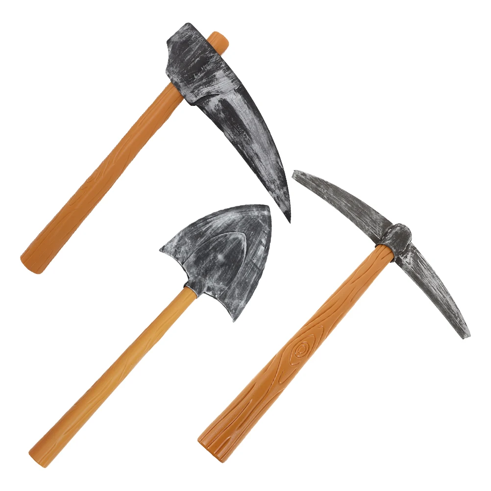 ชุดอุปกรณ์ประกอบการแสดงบนเวที 3 ชิ้น ประกอบด้วยสิ่ว พลั่ว ขวาน ทำจากพลาสติกน้ำหนักเบา ฟองน้ำ เหมาะสำหรับฮาโลวีน คอสเพลย์ ของเล่นปลอม รูปทรงคนแคระ