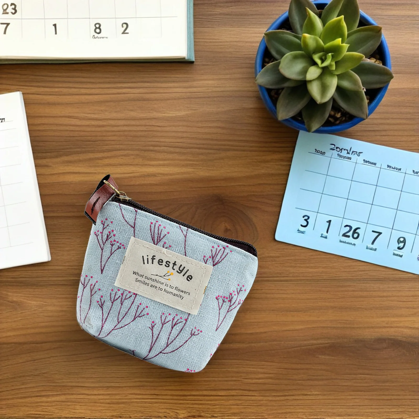 

4 Pcs Canvas Coin Purse Lightweight Small Wallet Cute Print Cash Bag Zipper Storage Change Pouch Mini Wallet Canvas Clutch