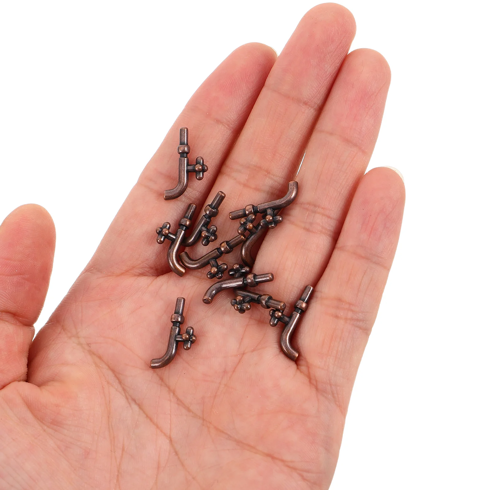 

10pcs Dollhouse Miniature Bathroom Faucets Realistic Single-Handle Sink Accessories For Diy Decoration Play Kitchen Hardware