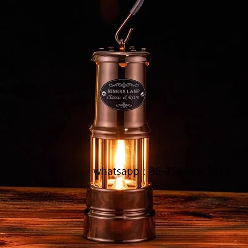 British Style, Retro, Miner Lamp Small Oil Lamp, Outdoor Camping Atmosphere Candle Miners Lamp