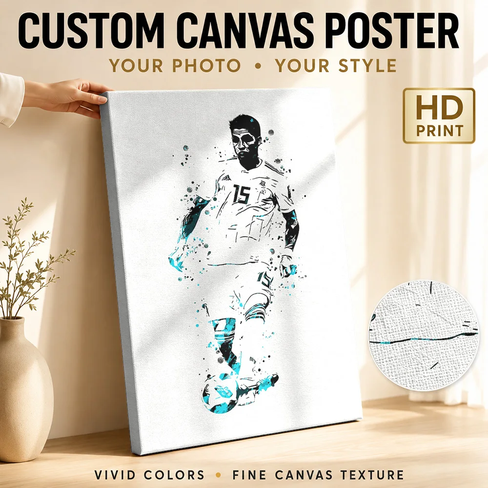 Argentina Soccer Painting Canvas Poster Customized Sports Portrait Wall Art for Game Room Decor Collectible Ready to Hang Gift