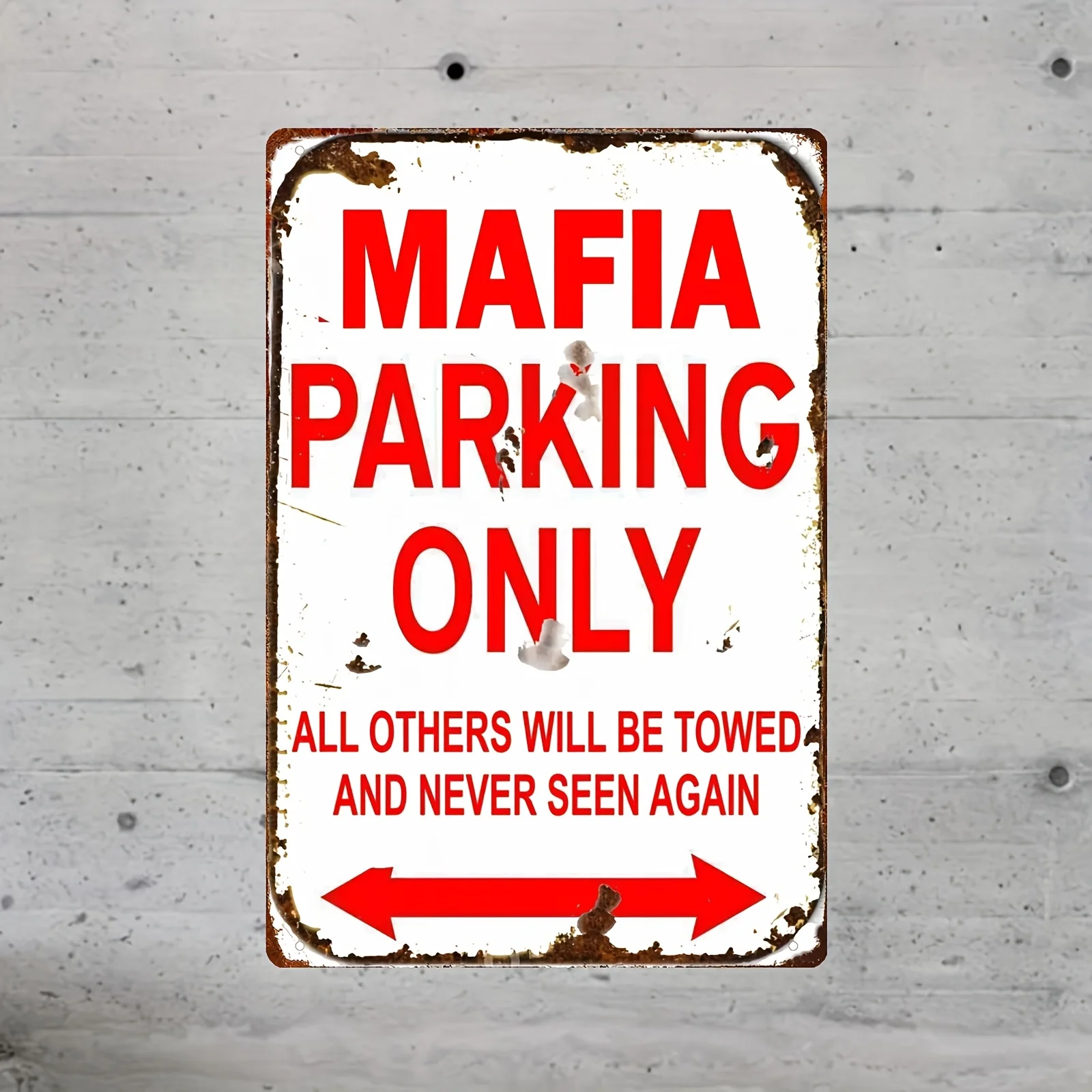 Mafia Parking Only Vintage Tin Sign, Art Deco Style Iron Wall Mount Decor, Home Decorative Metal Plaque, Retro Advertising