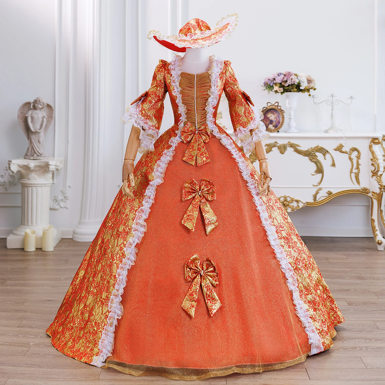 مضيف دراما المحكمة الأوروبية صور تعويم الأميرة حفلة الشاي الاجتماع السنوي المنصة أداء فستان المضيف مرحلة الفحص الفني