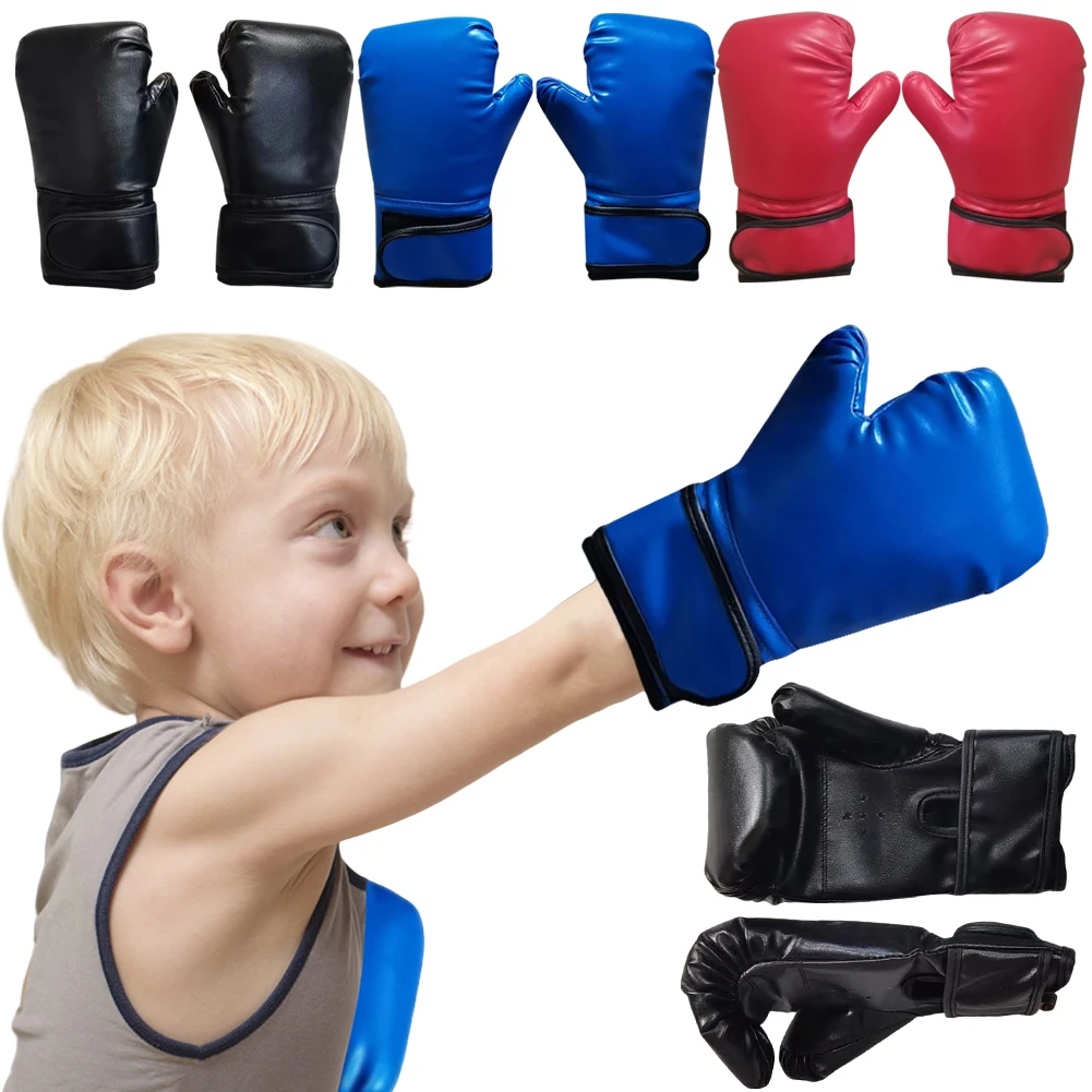 

Kids Boxing Gloves Breathable Kickboxing Gloves PU Leather Fighting Mitts Taekwondo Mitts for Punching Bag