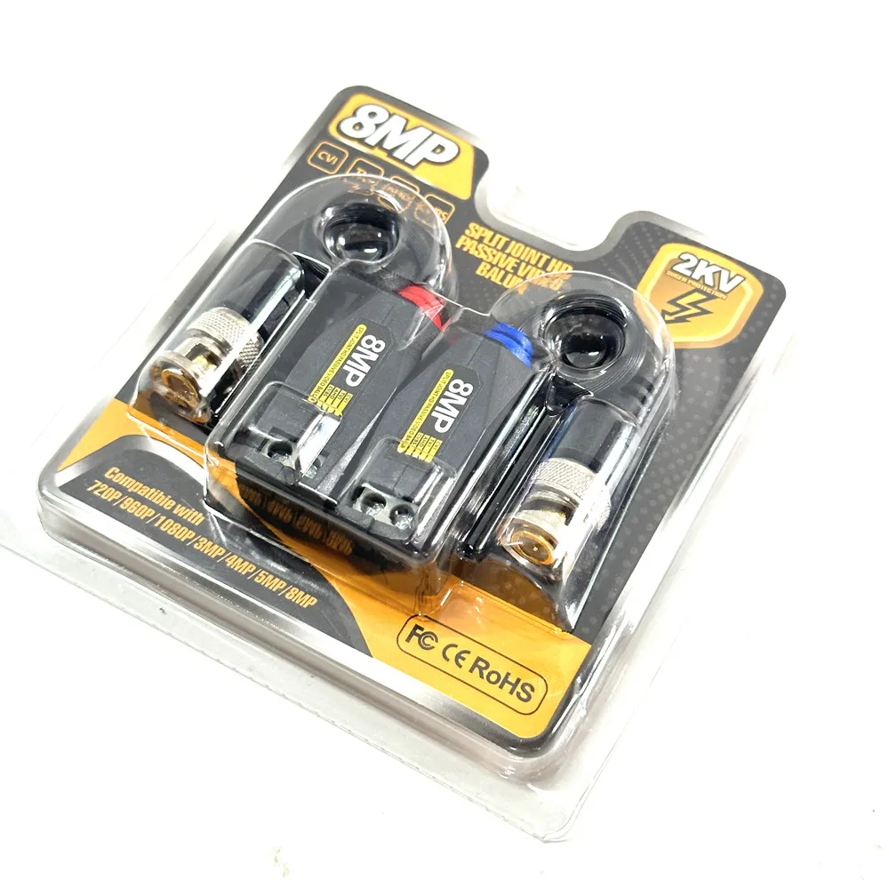 

8MP CCTV HD Video Balun Coaxial Connector Transmission Passive Twisted Pair CCTV Cable For AHD/CVI/TVI Camera