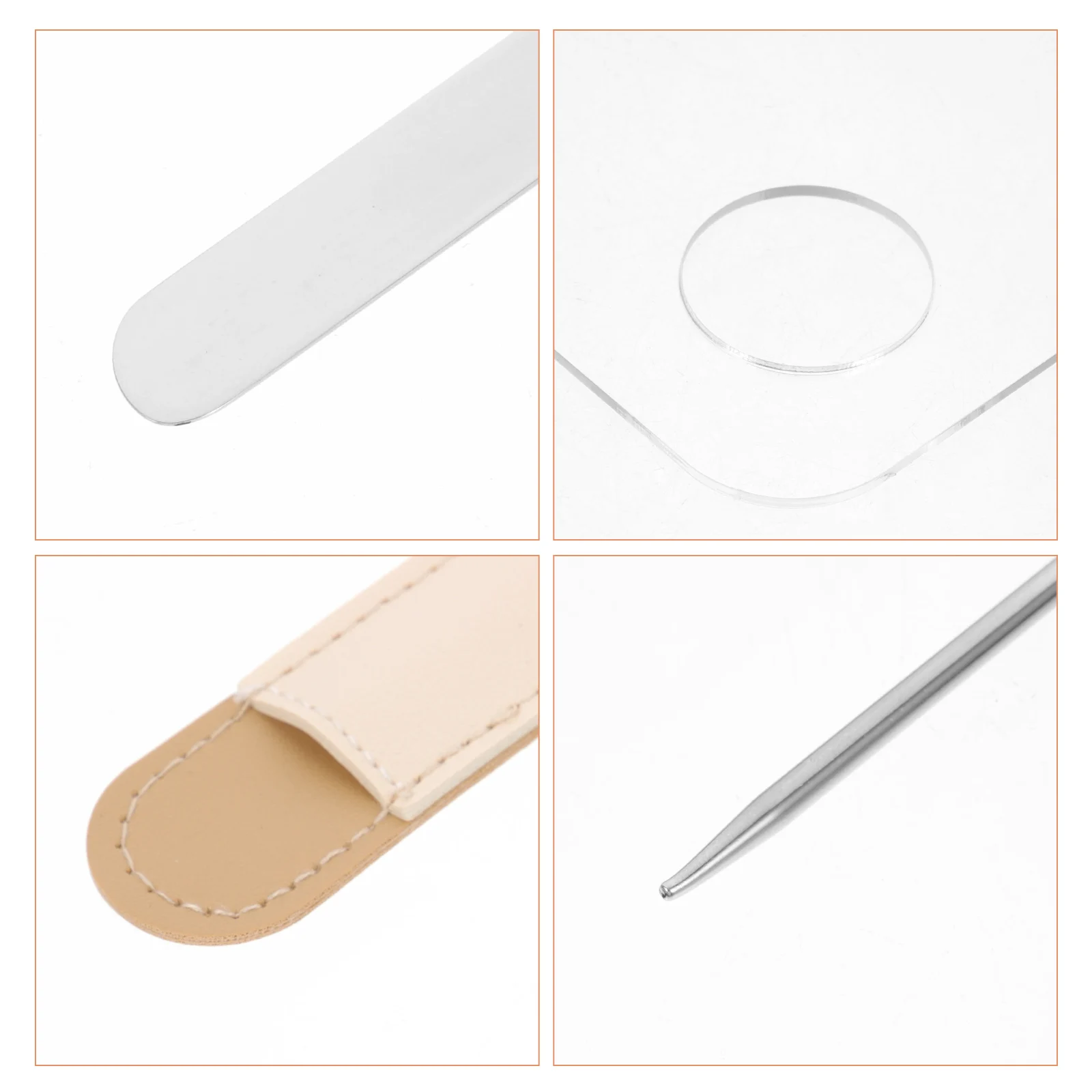 

1 Set Palette With Spatula For Nail Art Makeup Foundation Mixing Stainless Steel Easy Home Use Lip
