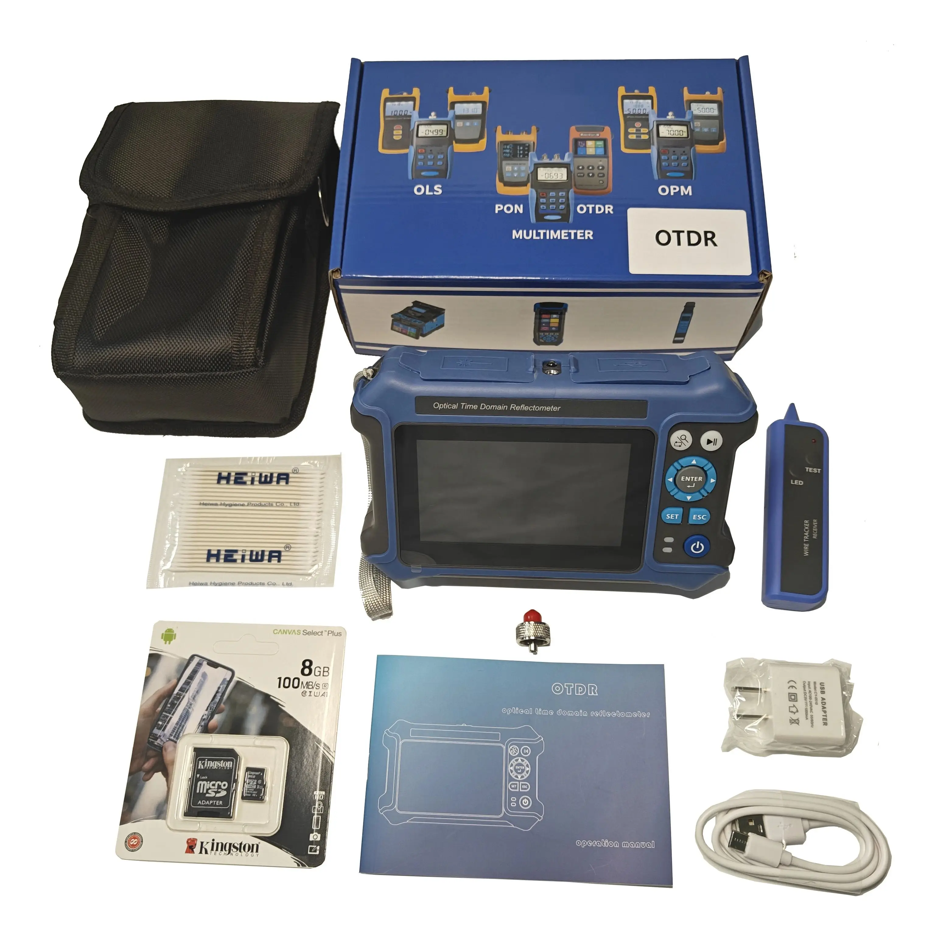 

16 IN 1 Optical Time Domain Reflectometer JW3302K 28dB/26dB SM 1310/1550nm OTDR 10G OPM VFL Optical Loss event map Test