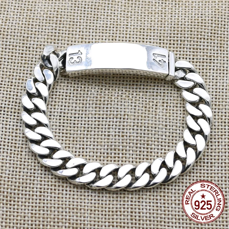 S925 sterling silver bracelet is minimalist for a lifetime  Fashionable and personalized trendy punk jewelry