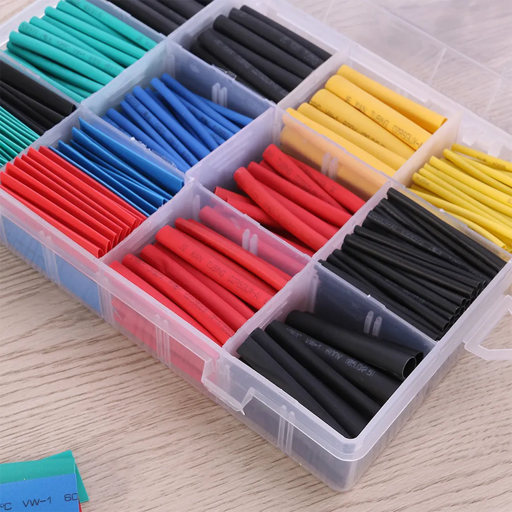 200Pcs Heat Shrink Tube Polyolefin Electrical Wrap Cable Wire Insulation Repair Sleeves Shrinkable Colorful Heat Shrink Tube