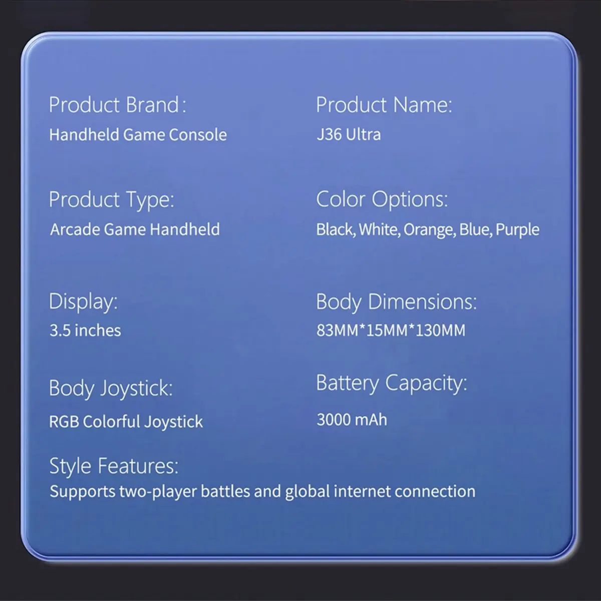 A10R J36 Ultra Retro Handheld Game Console 64G 20000 Games 3.5 Inch Video Portable Game Player Supports 20+ Simulator A