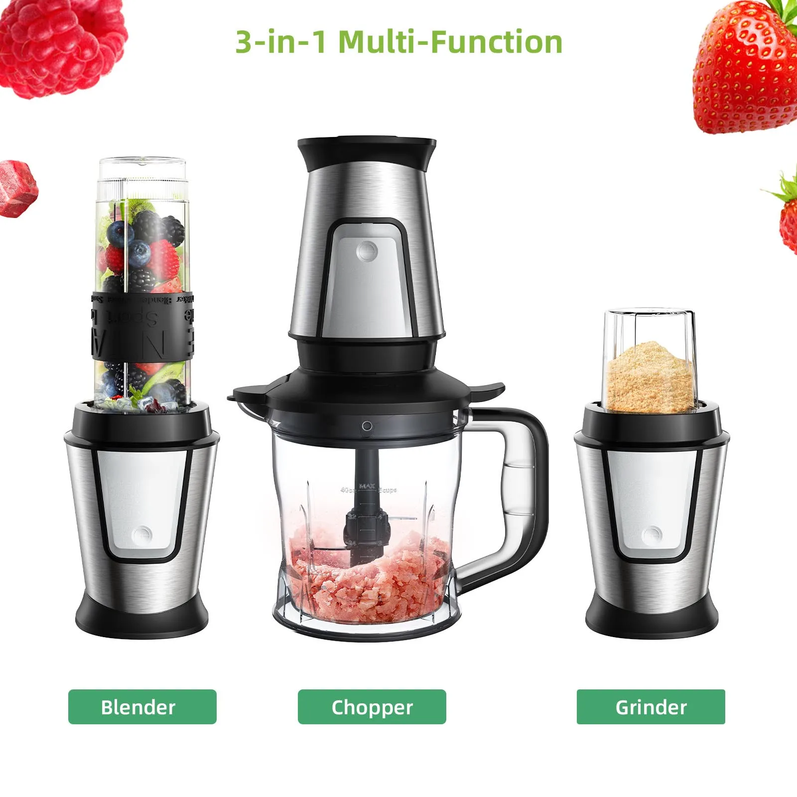700W Household Food Blender 1-3L Multi-speed Juicer Mixer Grinder for Kitchen Cooking Smoothie Making