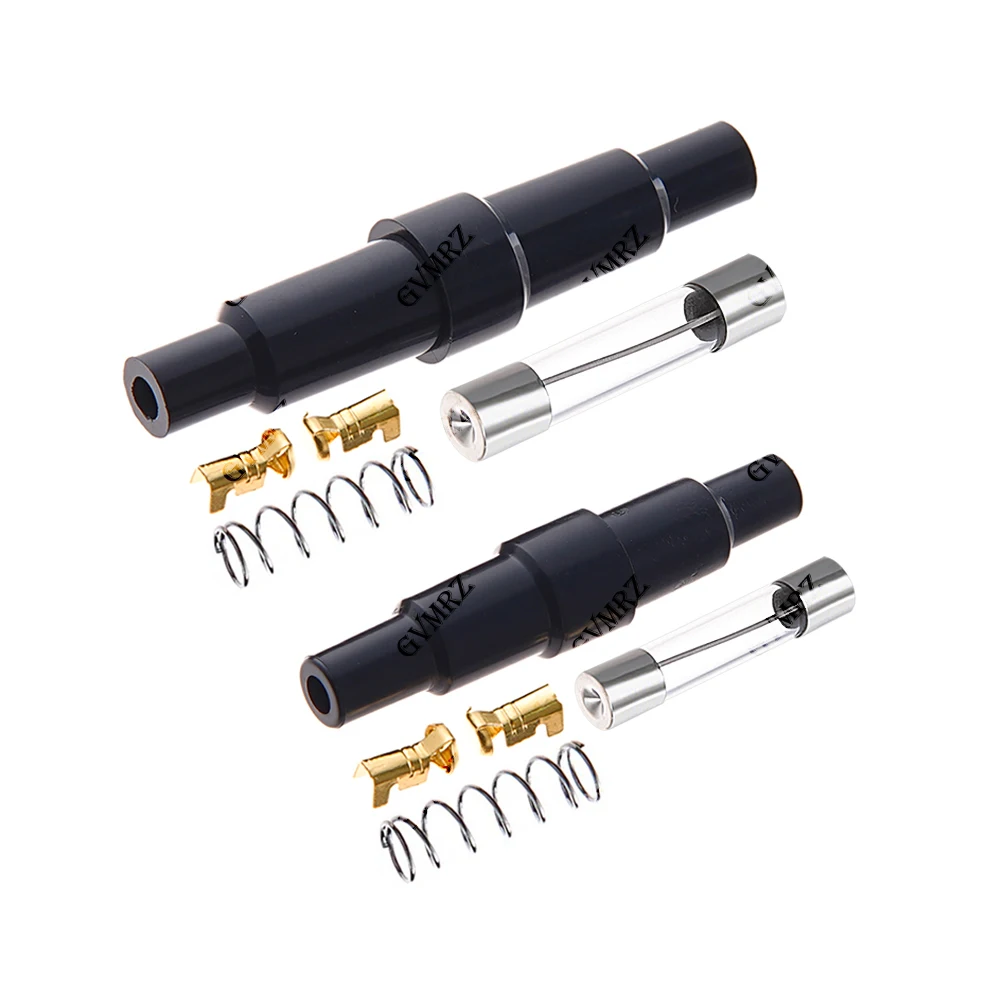 5PCS 6X30MM 5X20MM Glass Tube Fuse Holder Male Female,Spring,Crimping Terminal Safety Socket,Quick Blow Plastic Shell 6x30 5x20