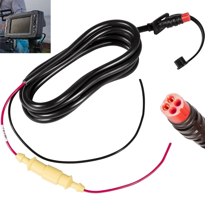 010-11678-10 Marine Power Cable 6ft, 4-pin for Garmin Echo Fish Finder 100 101 150 151 151dv 200 201 201dv 300c 301c 301dv Etc