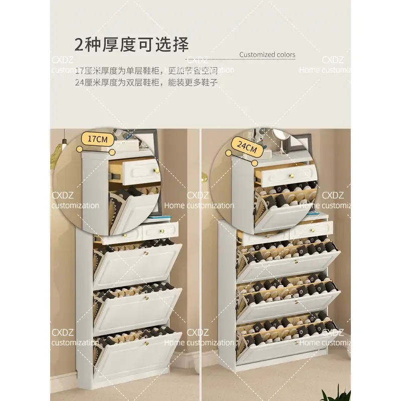 Pure Solid Wood Log Table Ultra Thin Design for Small Apartment Narrow Entrance Corridor Cream Style 17cm Height No Assembly