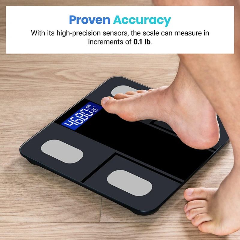 Dark Color Digital Bathroom Scale For Body Weight, High Precision Body Weight Scale, Temperature Display,Battery Powered