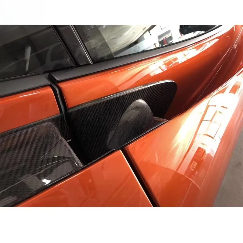 Dry Carbon Fiber Car Door Pull Handles Cover Trims for McLaren 720s Outside Door Handle Black Car Sticker Cover Add on Trim