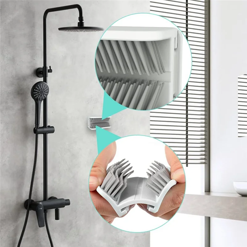 Recogedor de cabello, trampa para el cabello para desagüe de ducha, recolector de cabello, material de silicona, fácil de atrapar el cabello (blanco)