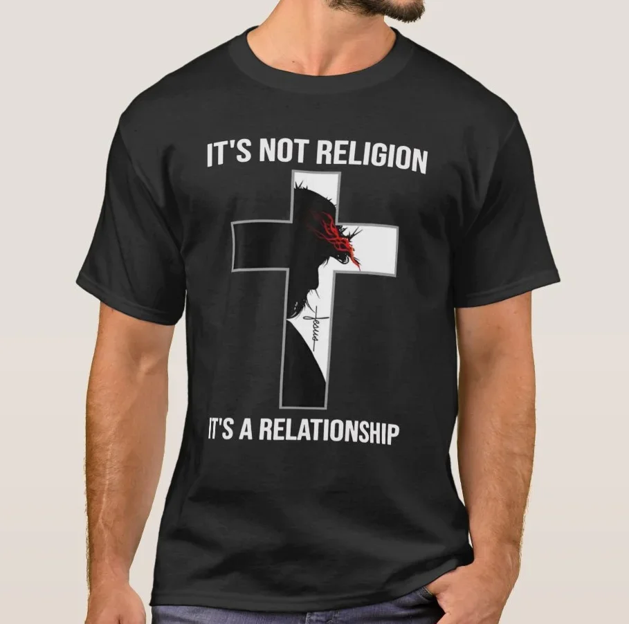 

I'ts Not A Religion, It's A Personal Relationship. Funny Christian T Shirt. Short Sleeve 100% Cotton Casual T-shirts Loose Top