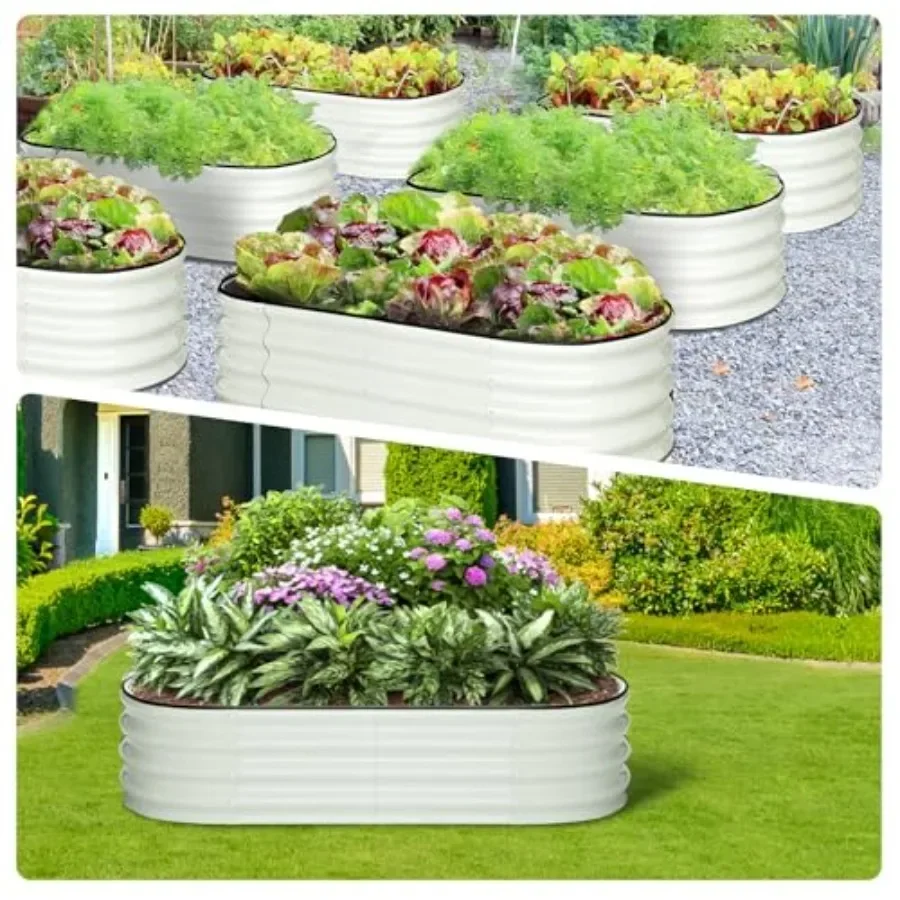 Galvanized Metal Raised Garden Bed Large Open-Ended Planter Box