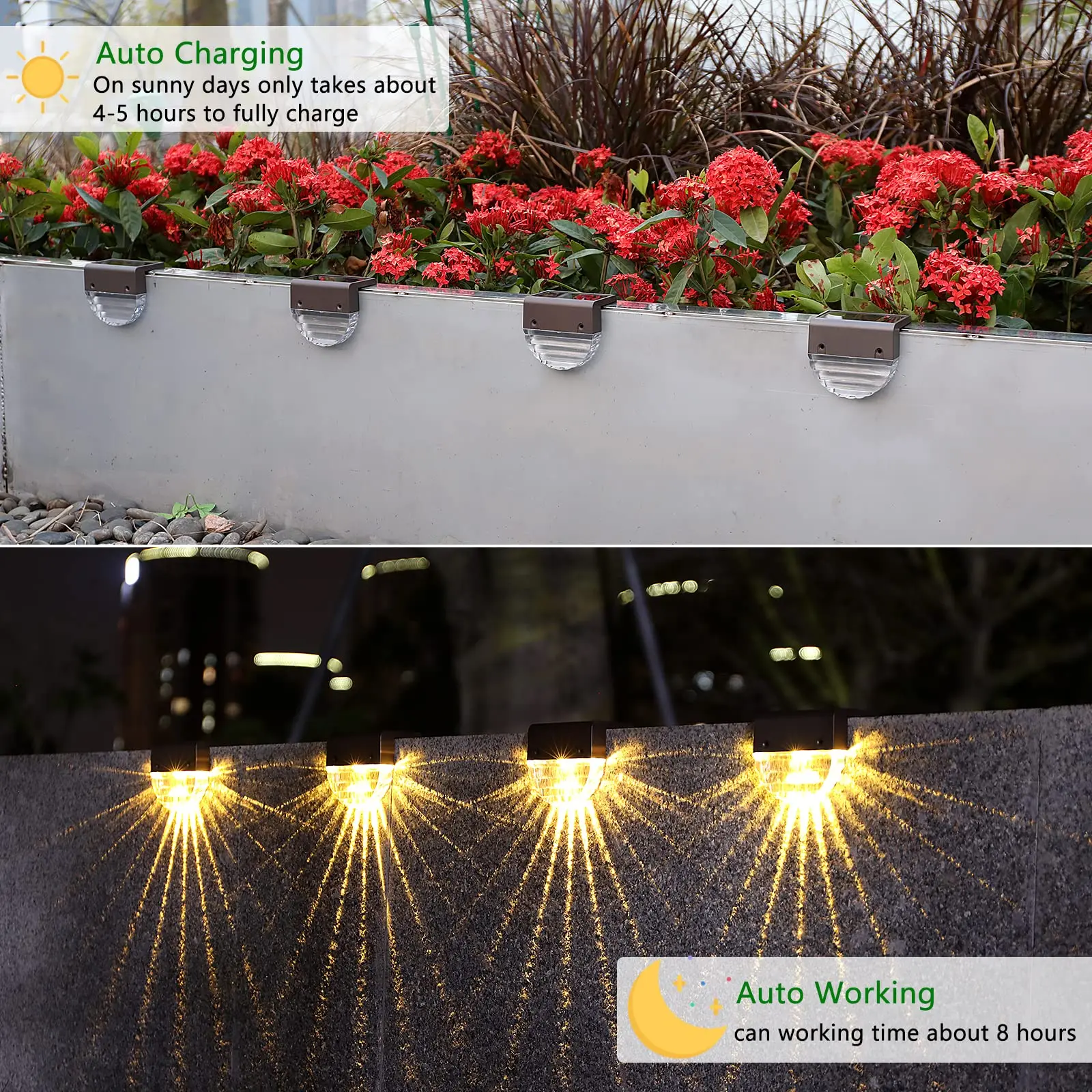 Imagem -05 - Impermeável Led Solar Deck Luzes Jardim ao ar Livre Fence Lights Pátio Exterior Stairsyard Pacote 6