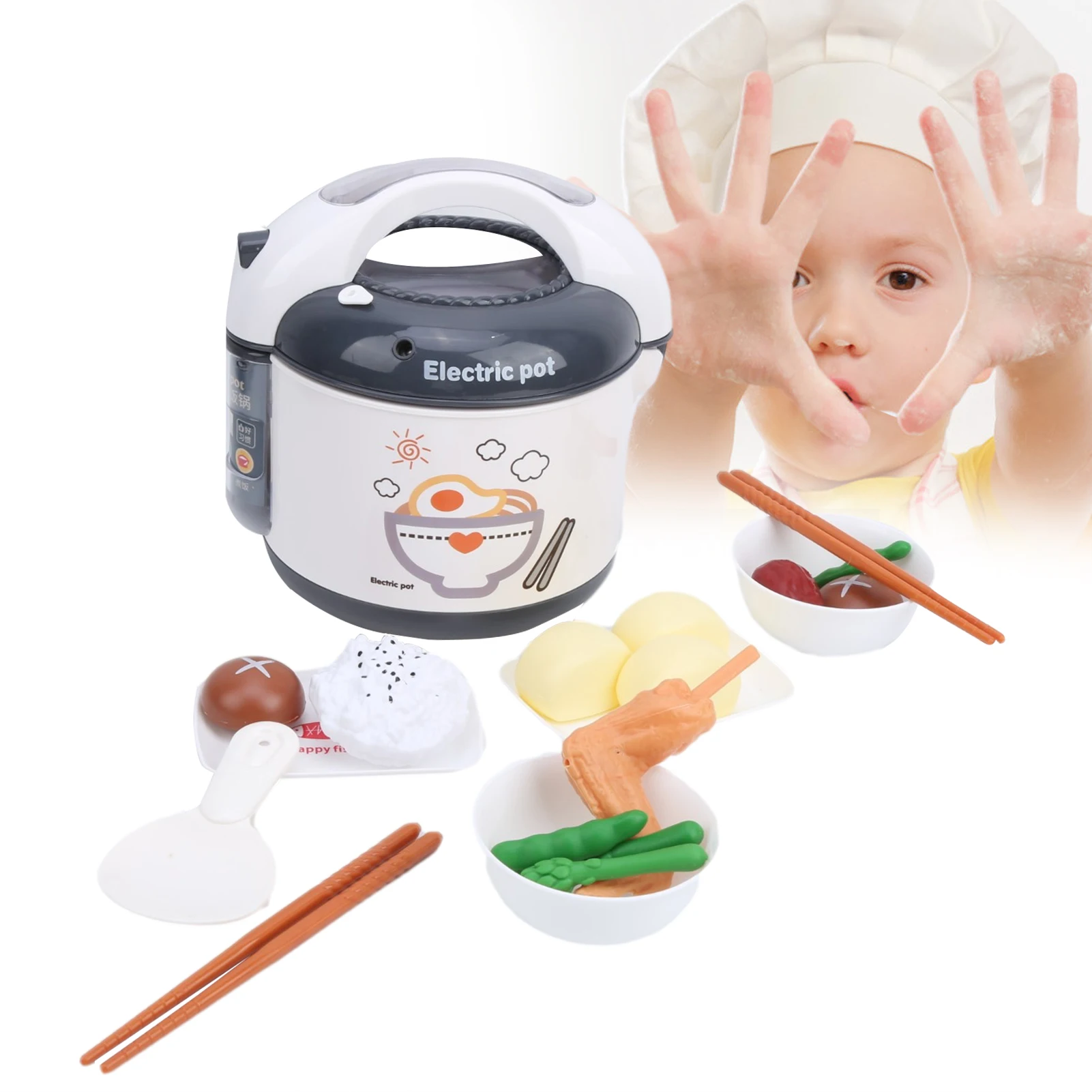 ZK30 Crianças Panela de Arroz Brinquedo Simulação de Plástico Crianças Utensílios de Cozinha Conjunto de Brinquedos