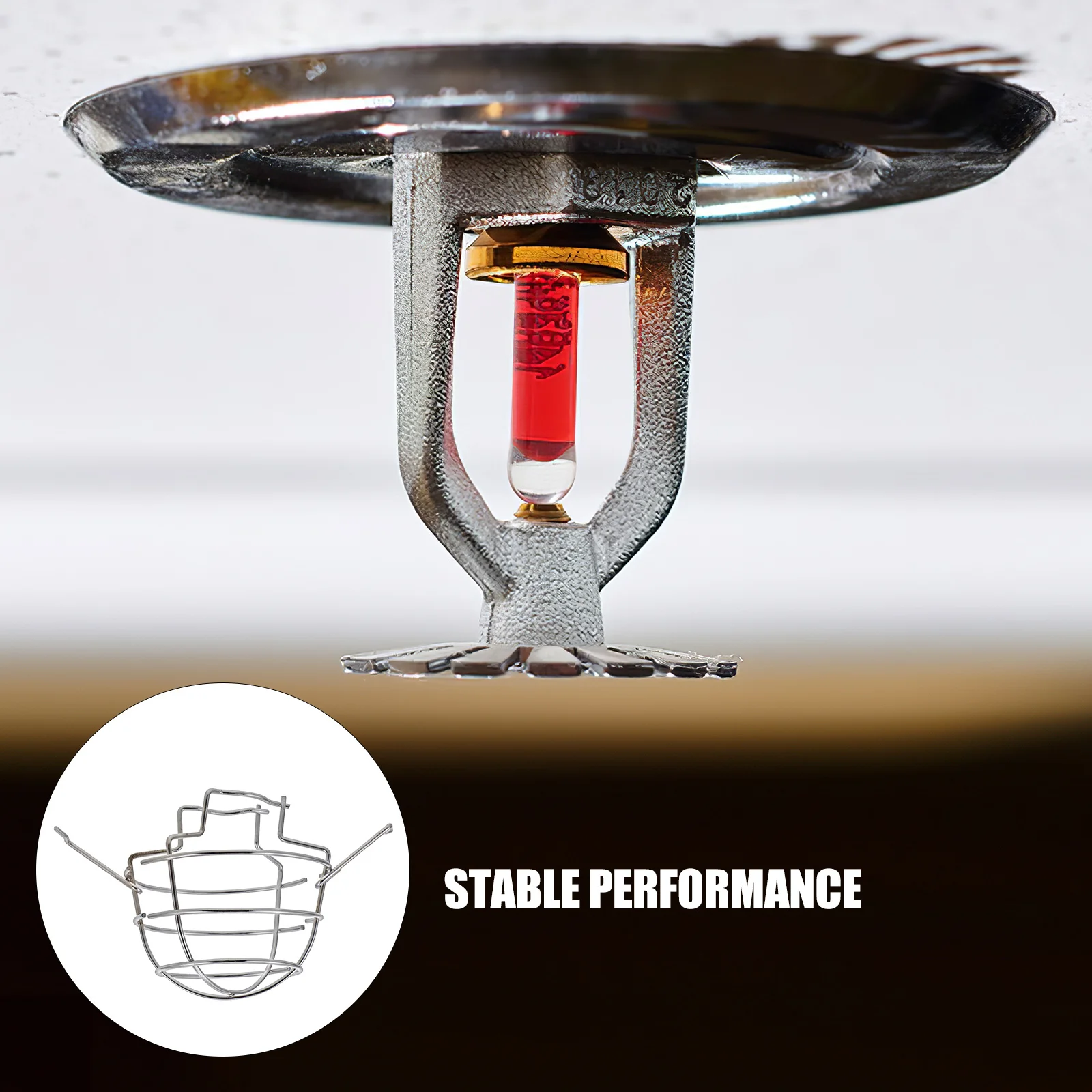 غطاء رأس من الفولاذ المقاوم للصدأ واقي رشاشات الحريق مقاوم للصدمات لقلادة مستقيمة مثبتة على السقف الجانبي الأفقي