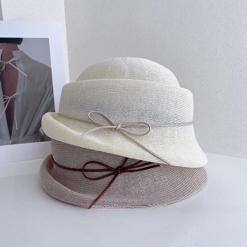 2026 New Ladies' Spring Summer French Hepburn Style Top Hat Elegant Basin Hat Thin Breathable Stylish High-end Spinning Drying