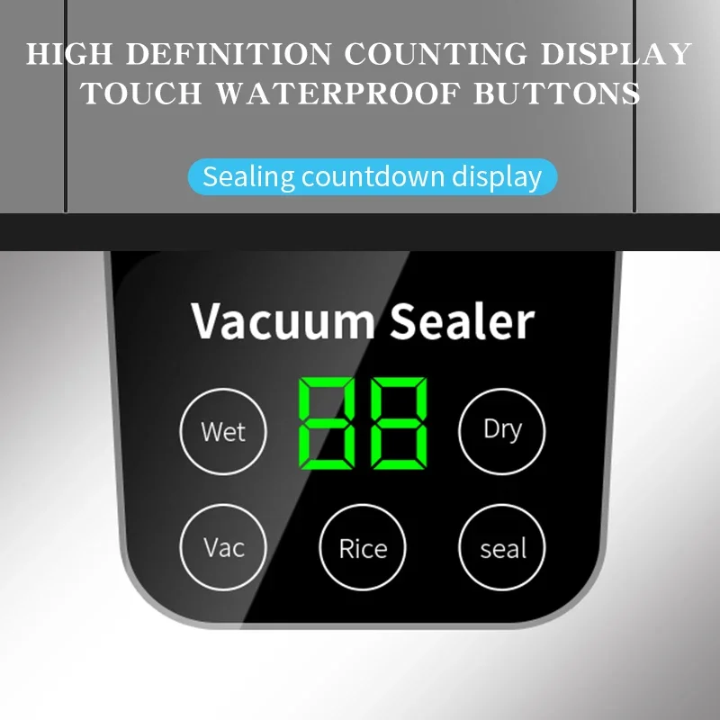 Xiaomi Youpin Electric Vacuum Sealer Machine Food Packaging Seal To Keep Fresh Touch Buttons Digital Display Waterproof Kitchen