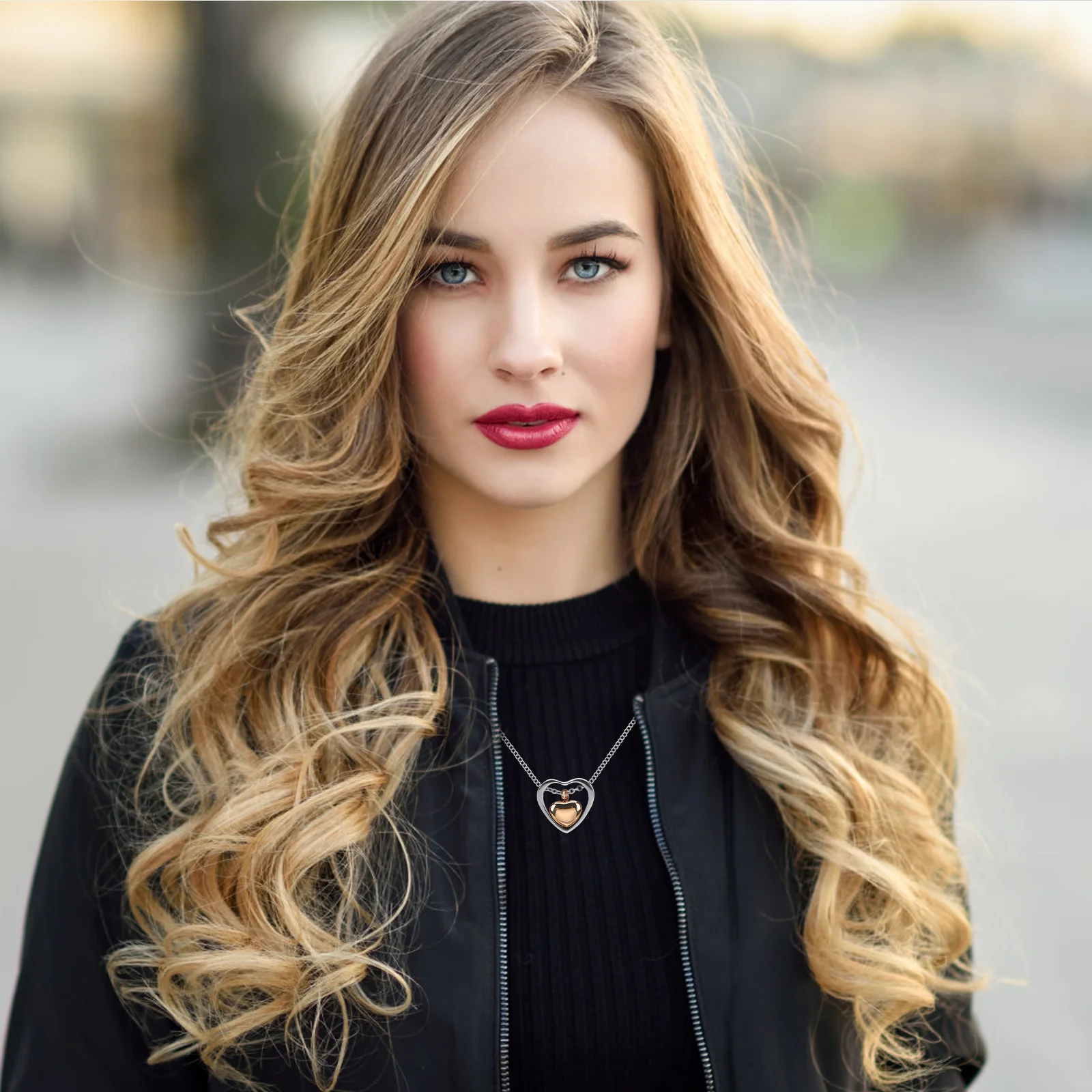 

Heart Urn Necklace for Ashes Premium Titanium Steel Memorial Pendant Keepsake Jewelry for Women Cremation Jewelry Necklace