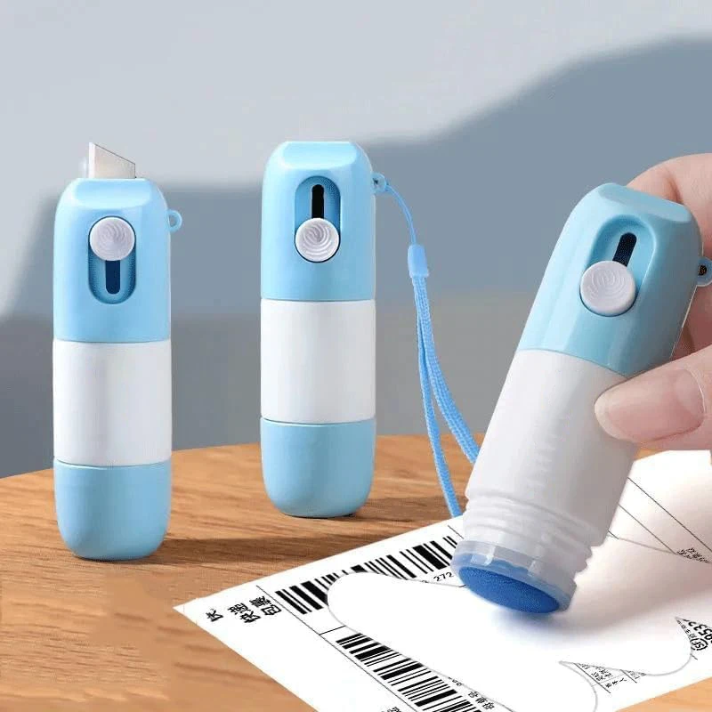 2 In 1 Thermal Paper Correction Fluid with Unboxing Knife Portable Durable Thermal Paper Data Identity Protection Fluid Eraser