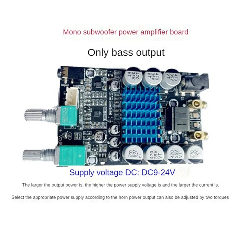 

AC56-TPA3116 Плата усилителя сабвуфера Аудио плата Моно усилитель мощности Усилитель звука 100 Вт Плата усилителя DC9-24V