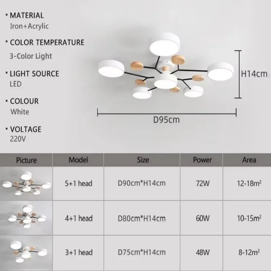 Lampa wisząca LED z 3 różnymi kolorami światła Lampa sufitowa do sypialni Salon Hotel Mieszkanie Studium Oświetlenie dekoracyjne do domu