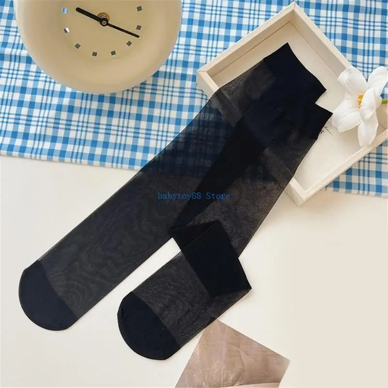 

Y4UD Kids Over the Knee Socks AntiSlip Thigh High Socks Spring Thin Silk Stockings Child School Stage Shows Stockings