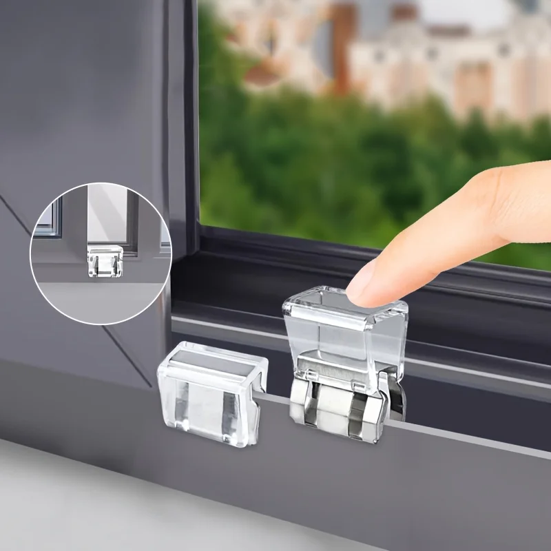 6-Piece Heavy-Duty Sliding Window Lock, Screen Fixing Clip, Window Rail Fixing Safety Clip, Screen Window and Door Safety Plug