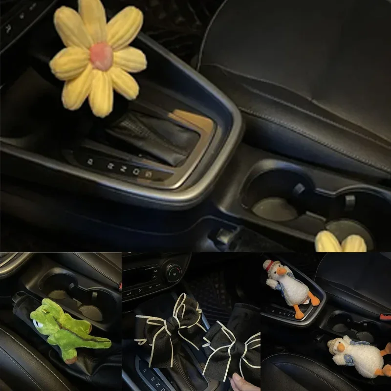 1pcs Car Handbrake Cover Gear Handle Cartoon Cute Universal Protective Cover Car Decoration Set  Accessries Ornaments