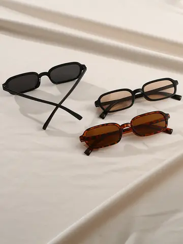 3Pcs Fashionable Square Frame Glasses Set Men and Women Holiday Party Outdoor Decoration Ideal for Valentine's Day Gifts