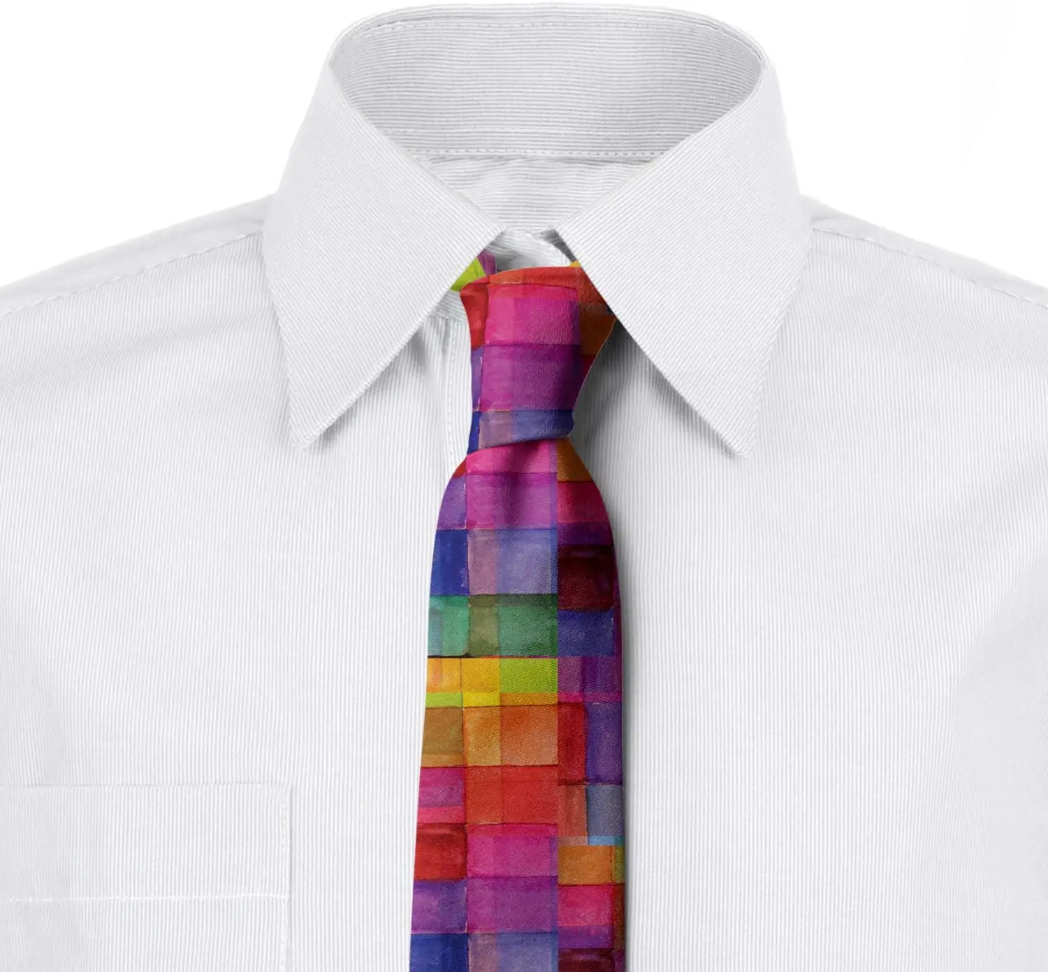 Cravatte di design scozzese arcobaleno Watercolorflu Cravatta da uomo moderna multicolore Stampa Cravatta Regali per uomo Accessori per camicie