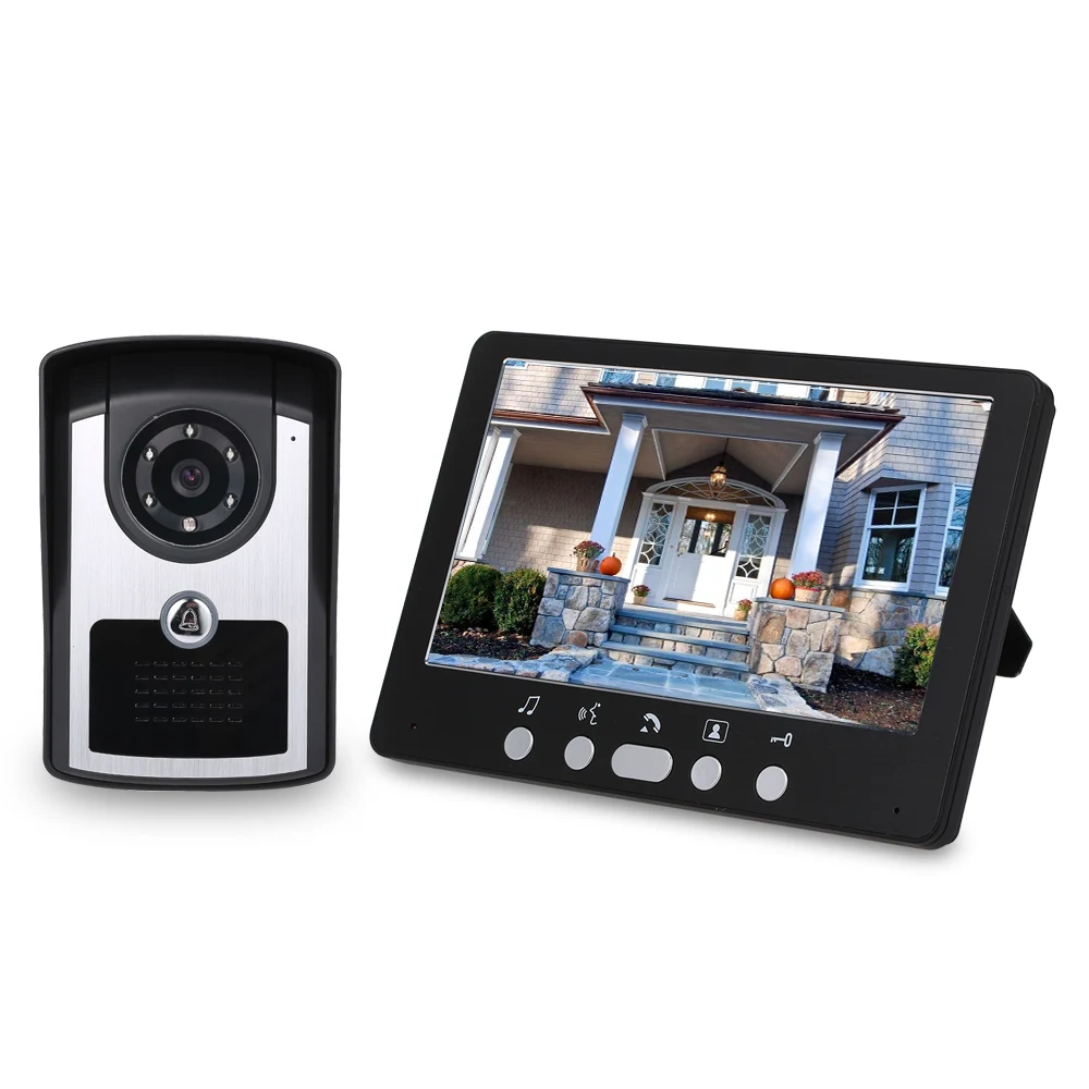 7 inch Monitor HD Camera Video Door Phone Color Doorbell Intercom System IR Night Vision Wired Doorbell Camera Waterproof