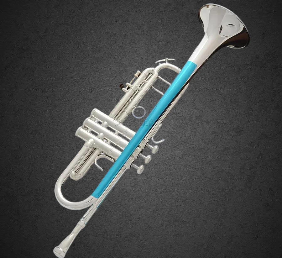 

2026 NEW Professional Silver Plated Trumpet Horn Monel Piston With Case 73