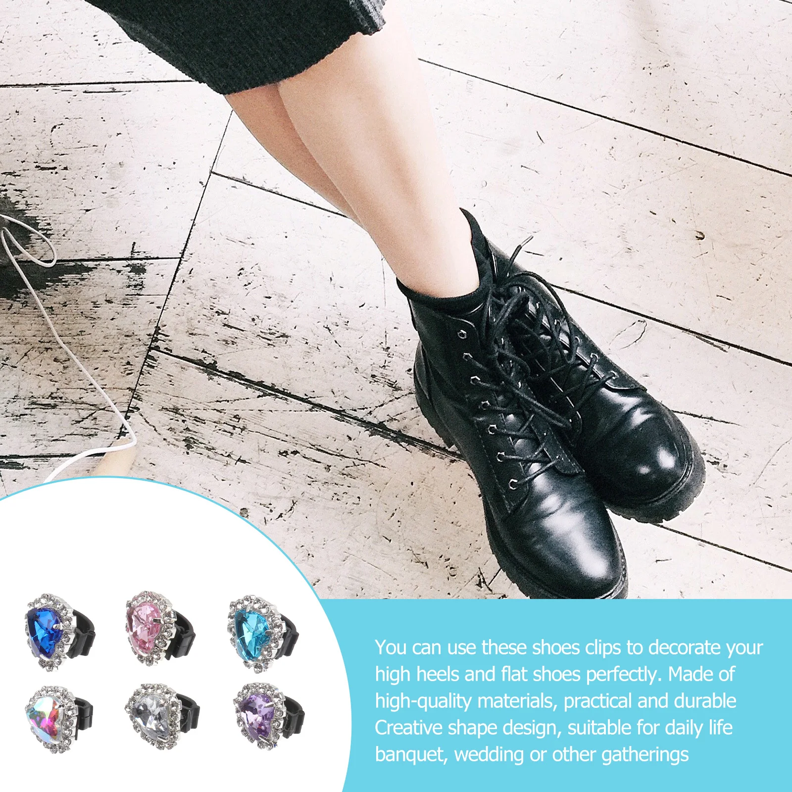 

6 Pcs Shoe Buckle Accessories Versatile Shoes Clip Chic Decor Creative Gemstone Accessory Elegant Rhinestone DIY Women Charms