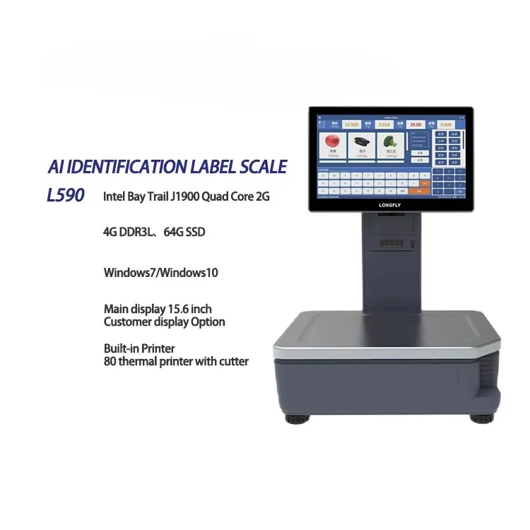 Changfei 15.6 Touch screen label weighing scale artificial intelligence Android